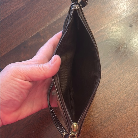 Coach Metallic and Brown Patchwork Wristlet - Picture 6 of 6